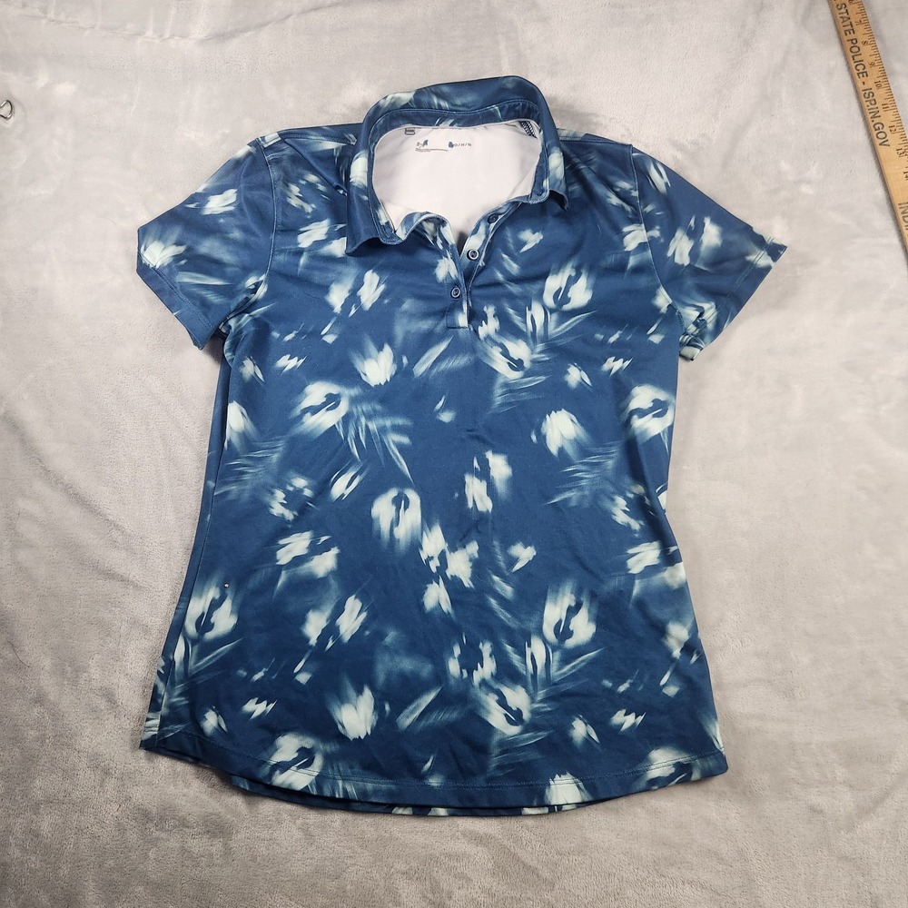 Under Armour Womens Polo Shirt M Floral Abstract Artsy‎ Golf Tennis Athleisure